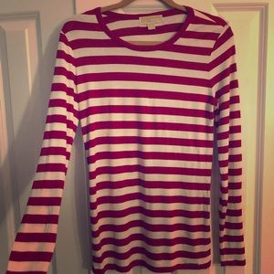 Michael Kors red striped long sleeve